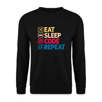 Programmierer Code Informatik Coder Geschenk - Unisex Pullover - Schwarz - Vorne - Alina (178cm) & Michal (187cm)