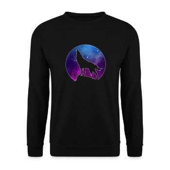 Wolf - Unisex Sweatshirt - black - Front - Alina (178cm) & Michal (187cm)