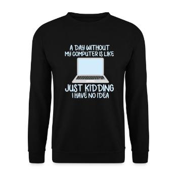 computer - Unisex Sweatshirt - black - Front - Alina (178cm) & Michal (187cm)