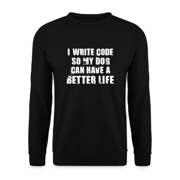 Coder dog - Unisex Sweatshirt - black - Front - Alina (178cm) & Michal (187cm)