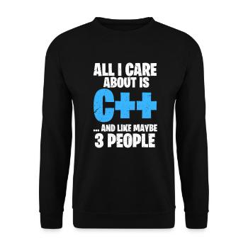 Programmeur Programmeur C ++ Code Coder - Sweat-shirt Unisexe - noir - Devant - Alina (178cm) & Michal (187cm)