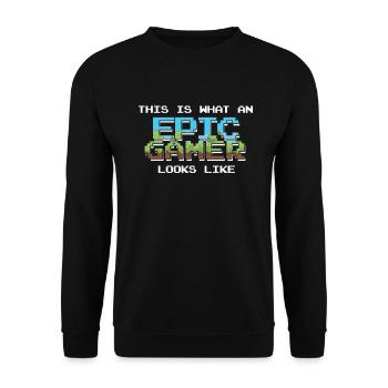 Gamer - Unisex Sweatshirt - black - Front - Alina (178cm) & Michal (187cm)