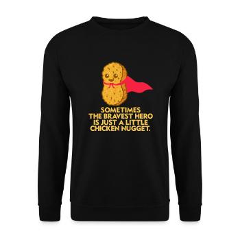 Chicken Nuggets Nugget Fast Food Geschenk - Unisex Pullover - Schwarz - Vorne - Alina (178cm) & Michal (187cm)