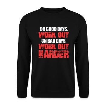Workout - Unisex Sweatshirt - black - Front - Alina (178cm) & Michal (187cm)
