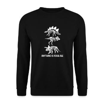 Dinosaur Dino T-Rex archeology gift - Unisex Sweatshirt - black - Front - Alina (178cm) & Michal (187cm)