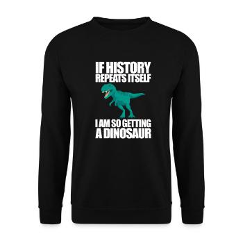 Dinosaur - Unisex Sweatshirt - black - Front - Alina (178cm) & Michal (187cm)