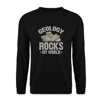 Geologie Geologe Geologin Gestein Steine Geschenk - Unisex Pullover - Schwarz - Vorne - Alina (178cm) & Michal (187cm)