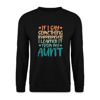 Aunt niece nephew - Unisex Sweatshirt - black - Front - Alina (178cm) & Michal (187cm)