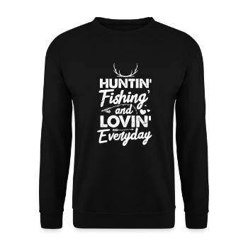 Chasse à la pêche - Sweat-shirt Unisexe - noir - Devant - Alina (178cm) & Michal (187cm)