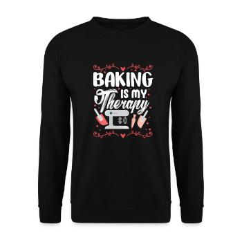 Cuire boulanger gâteau boulangerie boulanger cadeau - Sweat-shirt Unisexe - noir - Devant - Alina (178cm) & Michal (187cm)