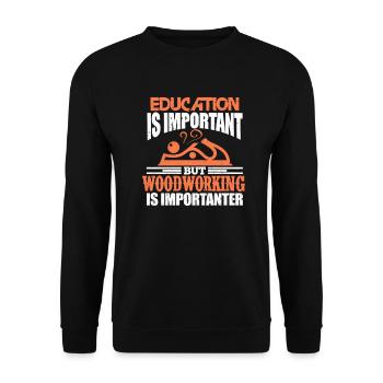 Tischler Schreiner Zimmermann Holz Handwerker - Unisex Pullover - Schwarz - Vorne - Alina (178cm) & Michal (187cm)