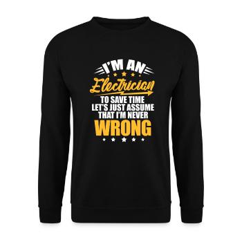 Electrician electricity electrics artisan gift - Unisex Sweatshirt - black - Front - Alina (178cm) & Michal (187cm)