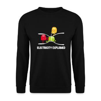 Electrician electricity electrics electronics gift - Unisex Sweatshirt - black - Front - Alina (178cm) & Michal (187cm)