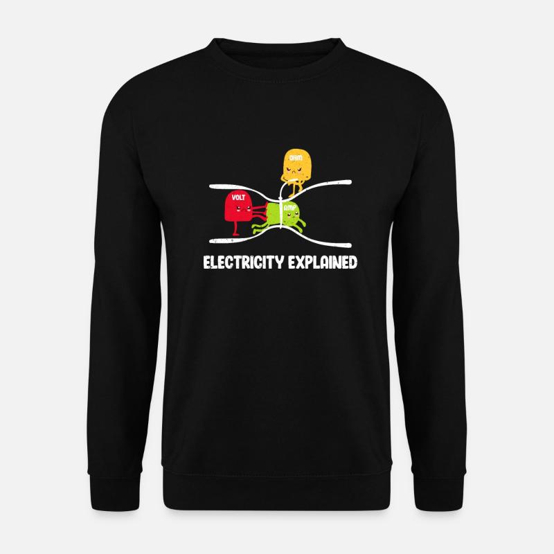 Elektriker Strom Elektrik Elektroniker Geschenk - Unisex Pullover - Schwarz