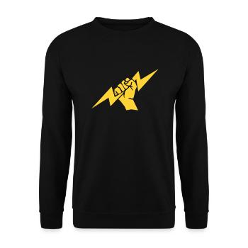 Electrician electricity electrics artisan gift - Unisex Sweatshirt - black - Front - Alina (178cm) & Michal (187cm)