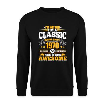 Classic 1970 - Sweat-shirt Unisexe - noir - Devant - Alina (178cm) & Michal (187cm)