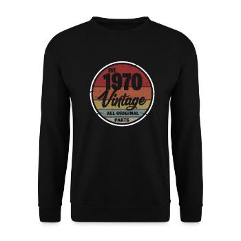 Millésime 1970 - Sweat-shirt Unisexe - noir - Devant - Alina (178cm) & Michal (187cm)