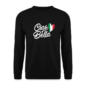 Italian Italy Italian Italia Gift - Unisex Sweatshirt - black - Front - Alina (178cm) & Michal (187cm)
