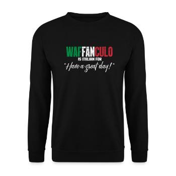 Italian - Unisex Sweatshirt - black - Front - Alina (178cm) & Michal (187cm)