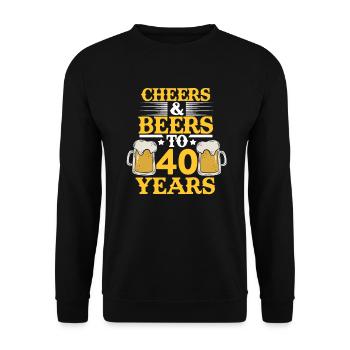 40 ans 40 ans bière 40 cadeaux - Sweat-shirt Unisexe - noir - Devant - Alina (178cm) & Michal (187cm)