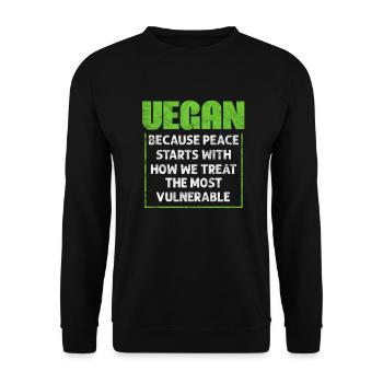 végétalien - Sweat-shirt Unisexe - noir - Devant - Alina (178cm) & Michal (187cm)