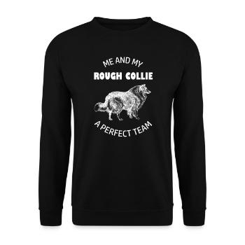 Rough Collie Perfect Team - Sweat-shirt Unisexe - noir - Devant - Alina (178cm) & Michal (187cm)