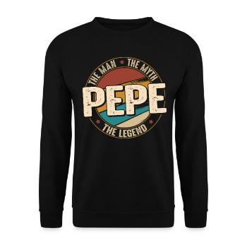 Fathers Day Pepe the Man the Myth the Legend - Sweat-shirt Unisexe - noir - Devant - Alina (178cm) & Michal (187cm)