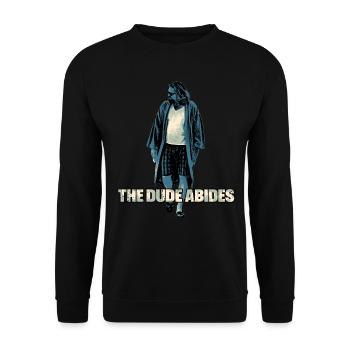 The Big Lebowski Dude -The Dude Abides - Unisex Pullover - Schwarz - Vorne - Alina (178cm) & Michal (187cm)