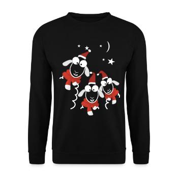 Christmas sheep - Unisex Sweatshirt - black - Front - Alina (178cm) & Michal (187cm)