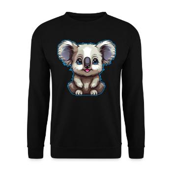 Cute Australian Cuddly Koala Bear - Unisex Sweatshirt - black - Front - Alina (178cm) & Michal (187cm)