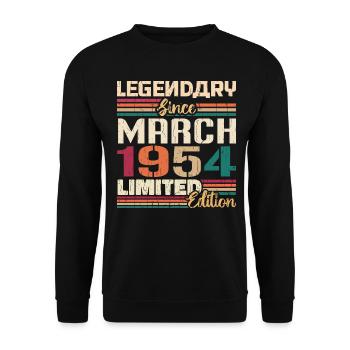 March 1954 Vintage Born Vintage Birthday - Unisex Sweatshirt - black - Front - Alina (178cm) & Michal (187cm)