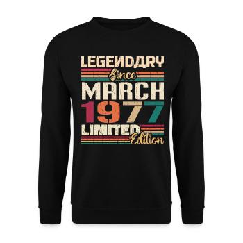 Mars 1977 Vintage Born Vintage Anniversaire - Sweat-shirt Unisexe - noir - Devant - Alina (178cm) & Michal (187cm)