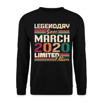 März 2020 Jahrgang geboren Vintage Geburtstag - Unisex Pullover - Schwarz - Vorne - Alina (178cm) & Michal (187cm)