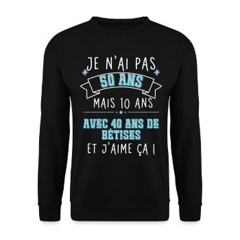 50 years - 50 years anniversary humor - Unisex Sweatshirt - black - Front - Alina (178cm) & Michal (187cm)