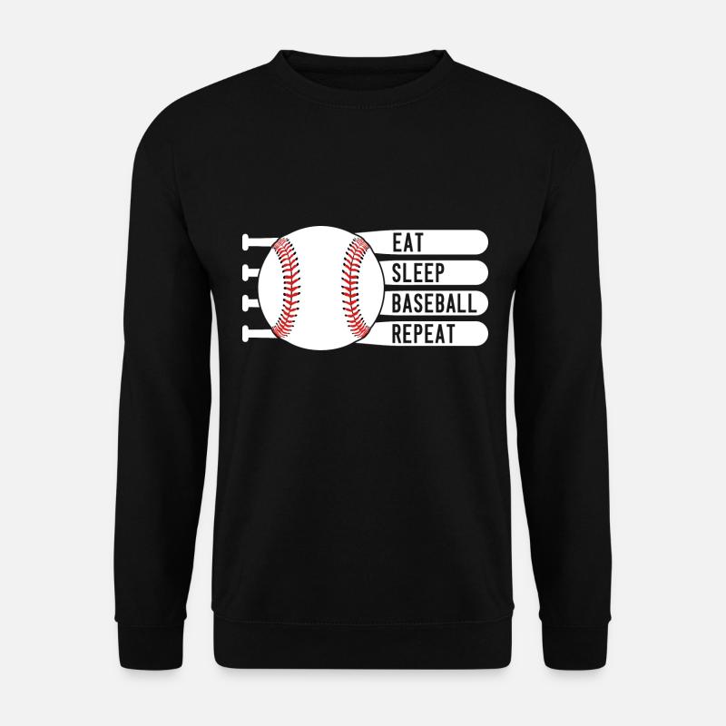 EAT SLEEP BASEBALL REPEAT - Unisex Sweatshirt - black