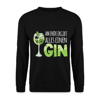 Gin Cocktail Tonic - Unisex Pullover - Schwarz - Vorne - Alina (178cm) & Michal (187cm)