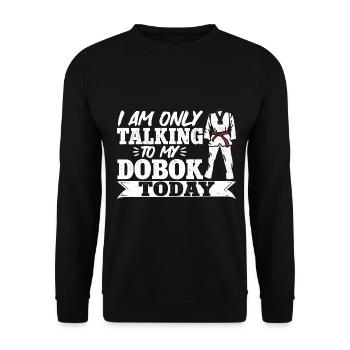 TKD Korean Martial Arts Tae Kwon - Unisex Pullover - Schwarz - Vorne - Alina (178cm) & Michal (187cm)