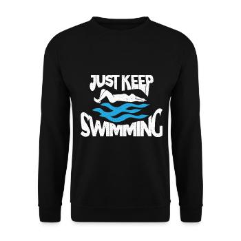 Swimmers Swimming 50 meters track Breaststroke - Unisex Sweatshirt - black - Front - Alina (178cm) & Michal (187cm)