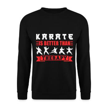 Karate Black Belt Gi Uniform - Unisex Pullover - Schwarz - Vorne - Alina (178cm) & Michal (187cm)