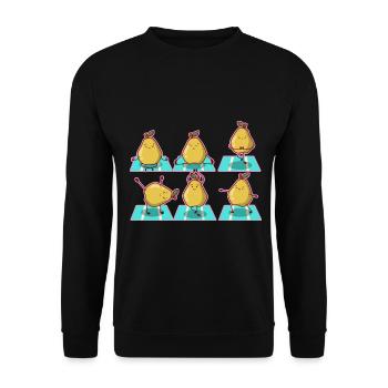 Yoga de la poire - Sweat-shirt Unisexe - noir - Devant - Alina (178cm) & Michal (187cm)