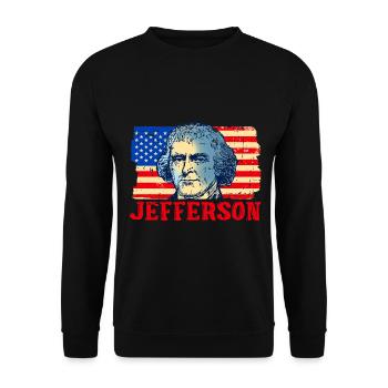 Thomas Jefferson - Unisex Pullover - Schwarz - Vorne - Alina (178cm) & Michal (187cm)