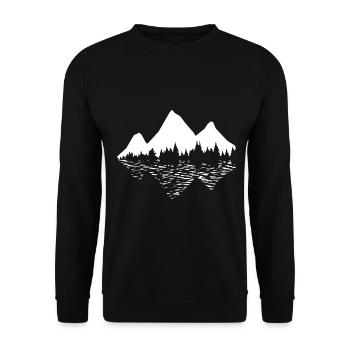 Tree - Mountain - (2) - Unisex Sweatshirt - black - Front - Alina (178cm) & Michal (187cm)
