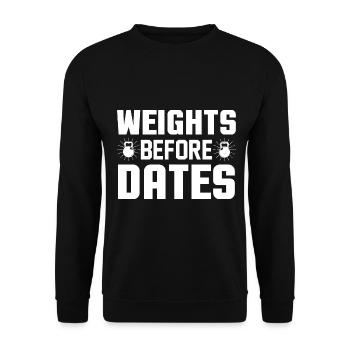 Gewichte vor Dates - Unisex Pullover - Schwarz - Vorne - Alina (178cm) & Michal (187cm)