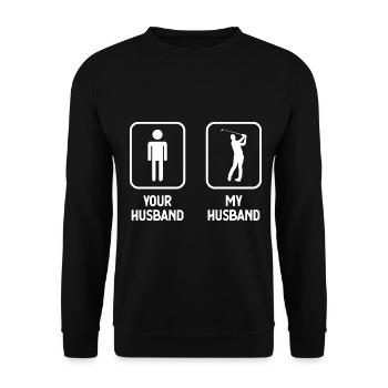 Votre mari mon mari - Golf - - Sweat-shirt Unisexe - noir - Devant - Alina (178cm) & Michal (187cm)