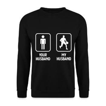 Your Husband My Husband - Basketball - - Unisex Sweatshirt - black - Front - Alina (178cm) & Michal (187cm)