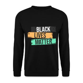 Black Lives Matter - Unisex Pullover - Schwarz - Vorne - Alina (178cm) & Michal (187cm)