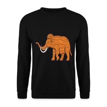Mammut Ausgestorbener Elefant Geschenk - Unisex Pullover - Schwarz - Vorne - Alina (178cm) & Michal (187cm)