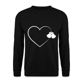 Herz 2 Boxhandschuhe - Bo - Unisex Pullover - Schwarz - Vorne - Alina (178cm) & Michal (187cm)