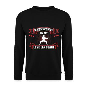 TKD Korean Martial Arts Tae Kwon - Unisex Pullover - Schwarz - Vorne - Alina (178cm) & Michal (187cm)
