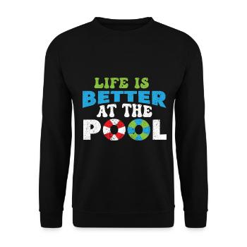 Swimmers Swimming 50 meters track Breaststroke - Unisex Sweatshirt - black - Front - Alina (178cm) & Michal (187cm)